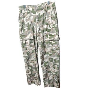Celebrity Pink Womens Green Camo Cargo Pants 7/28 Cotton Blend With Pockets